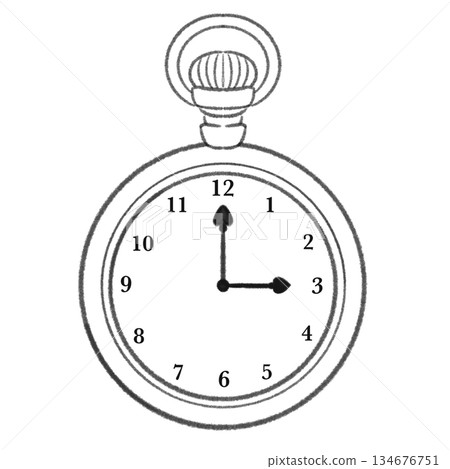 一個簡單的時鐘的插圖 134676751