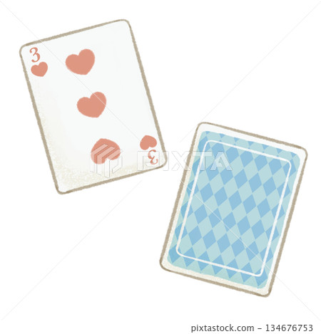 Three of Hearts, a playing card used in games Three of Hearts, a playing card used in games 134676753