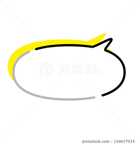 Simple speech bubble illustration, horizontal, oval 134677033