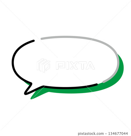 Simple speech bubble illustration, horizontal, oval 134677044