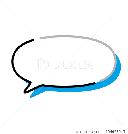 Simple speech bubble illustration, horizontal, oval 134677045