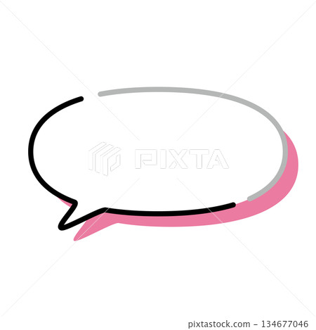 Simple speech bubble illustration, horizontal, oval 134677046