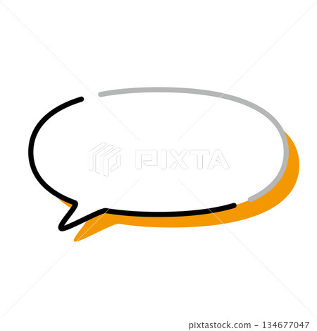 Simple speech bubble illustration, horizontal, oval Simple speech bubble illustration, horizontal, oval 134677047