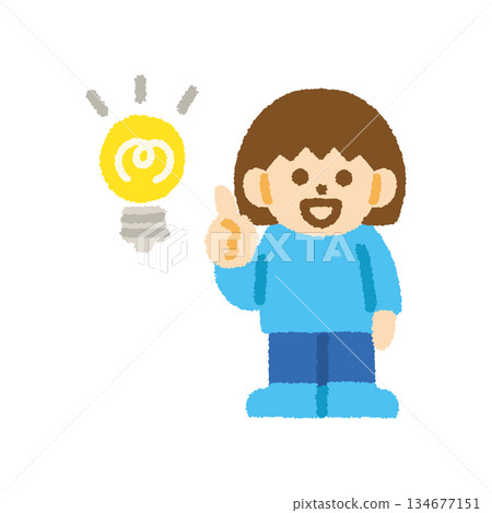 Child inspiration girl front hand drawn pastel character icon Child inspiration girl front hand drawn pastel character icon 134677151