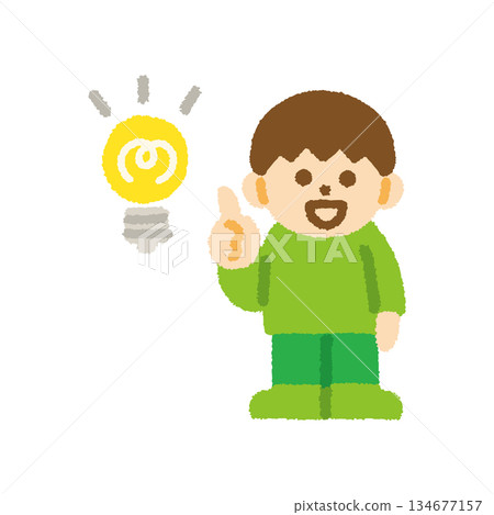 Child inspiration boy front hand drawn pastel character icon Child inspiration boy front hand drawn pastel character icon 134677157