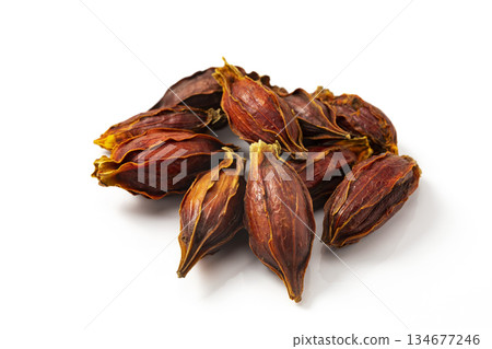 Gardenia fruit on a white background 134677246