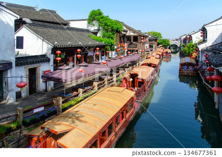 A beautiful cityscape of Suzhou, China A beautiful cityscape of Suzhou, China 134677361