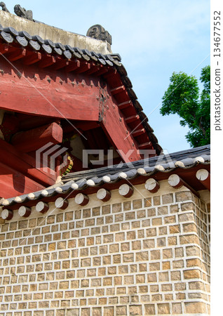 A very beautiful view of Jongmyo Shrine in Seoul, South Korea 134677552
