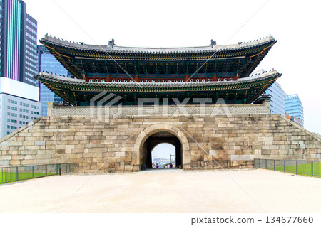 View of Namdaemun Gate in Seoul, South Korea 134677660
