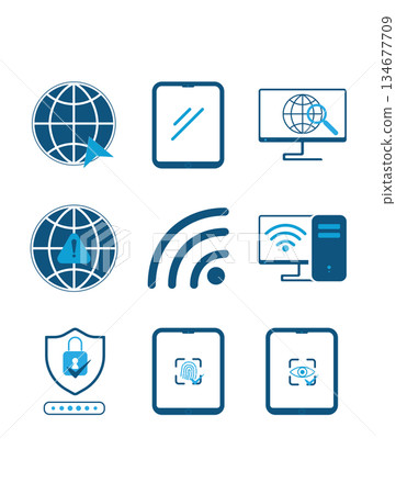 Technology icon set,Flat global connectivity and network technology icon set Technology icon set,Flat global connectivity and network technology icon set 134677709