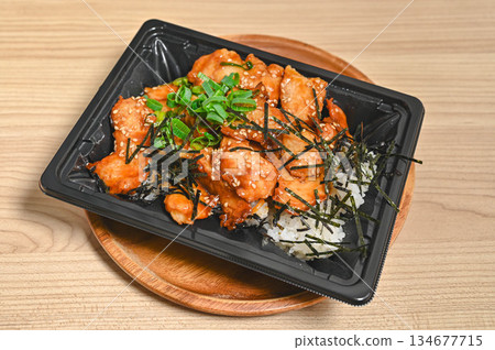 Charcoal grilled yakitori bento Charcoal grilled yakitori bento 134677715