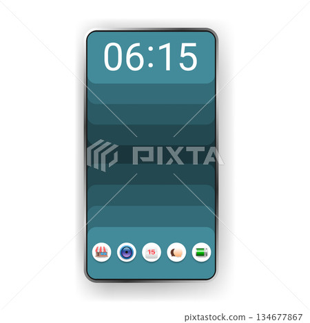 Minimal Mobile App Home Screen UI Flat Design Minimal Mobile App Home Screen UI Flat Design 134677867