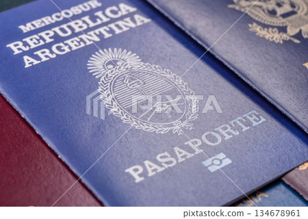 Argentine passport for travelling, flying and doing business. Argentina document, id Argentine passport for travelling, flying and doing business. Argentina document, id 134678961