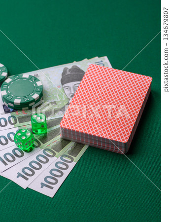 Casino game in the South Korea, won money, chips, cards. Gambling in casinos in the Korea Casino game in the South Korea, won money, chips, cards. Gambling in casinos in the Korea 134679807
