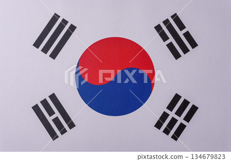 The national flag of South Korea as a symbol of independence. The South Korean flag 134679823