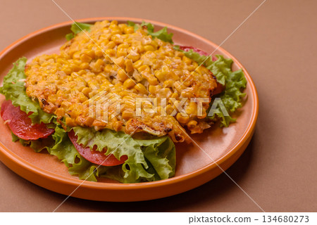 Mexican corn tortilla tacos with tuna, chicken, or beef. Corn tacos as a background Mexican corn tortilla tacos with tuna, chicken, or beef. Corn tacos as a background 134680273
