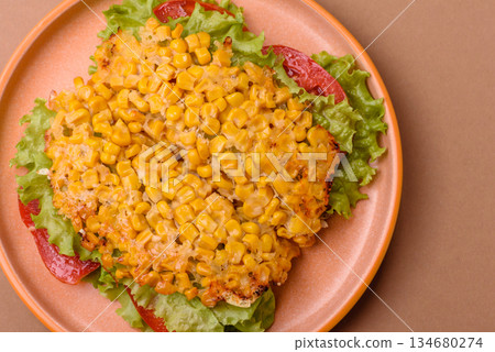 Mexican corn tortilla tacos with tuna, chicken, or beef. Corn tacos as a background Mexican corn tortilla tacos with tuna, chicken, or beef. Corn tacos as a background 134680274