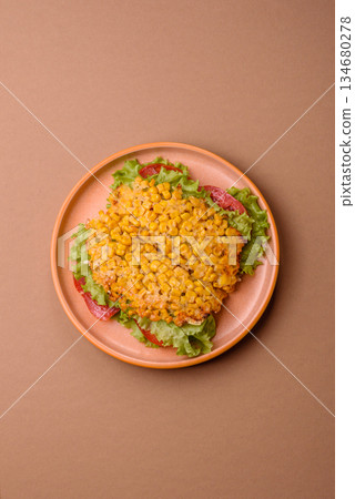 Mexican corn tortilla tacos with tuna, chicken, or beef. Corn tacos as a background Mexican corn tortilla tacos with tuna, chicken, or beef. Corn tacos as a background 134680278