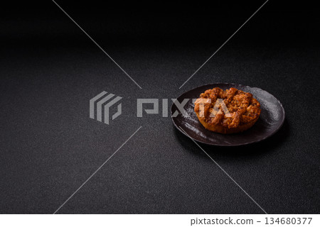 Apple or pumpkin pie or tart is a sweet American autumn treat. American apple pie 134680377