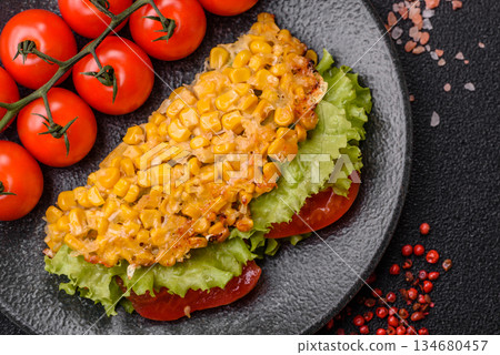 Mexican corn tortilla tacos with tuna, chicken, or beef. Corn tacos as a background Mexican corn tortilla tacos with tuna, chicken, or beef. Corn tacos as a background 134680457