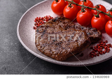 Food, grilled beef steak, roast meat for lunch. Grilled beef steak Food, grilled beef steak, roast meat for lunch. Grilled beef steak 134680969