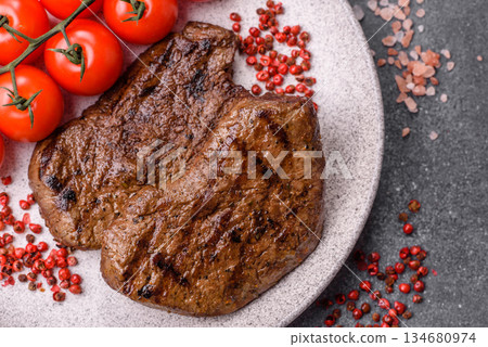 Food, grilled beef steak, roast meat for lunch. Grilled beef steak 134680974