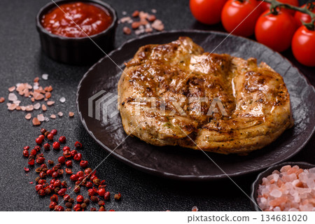 Food, grilled pork steak, roast meat for lunch. Grilled pork steak Food, grilled pork steak, roast meat for lunch. Grilled pork steak 134681020