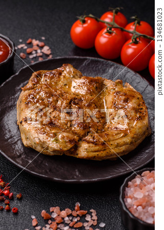 Food, grilled pork steak, roast meat for lunch. Grilled pork steak Food, grilled pork steak, roast meat for lunch. Grilled pork steak 134681023