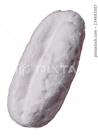 Stollen, a German Christmas pastry for the winter holidays. Stollen as a food background 134681087