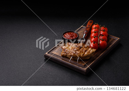 Food, grilled pork steak, roast meat for lunch. Grilled pork steak Food, grilled pork steak, roast meat for lunch. Grilled pork steak 134681122