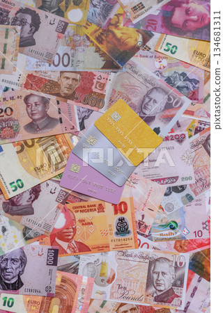 A credit card for contactless cashless payments via a terminal or online. A credit card 134681311