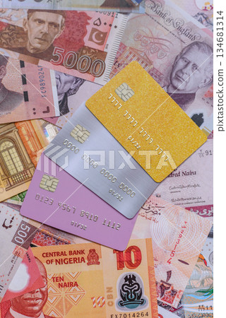 A credit card for contactless cashless payments via a terminal or online. A credit card 134681314