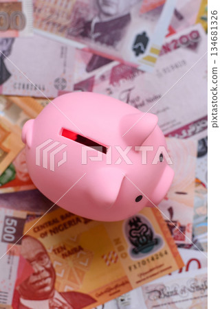 A piggy bank as a concept for storing, accumulating, and saving financial resources. A piggy bank A piggy bank as a concept for storing, accumulating, and saving financial resources. A piggy bank 134681326