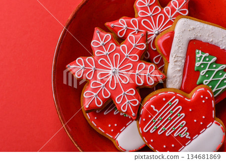 Gingerbread, Christmas cookies, or sweets for a festive family table. Christmas gingerbread 134681869