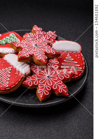 Gingerbread, Christmas cookies, or sweets for a festive family table. Christmas gingerbread 134681892