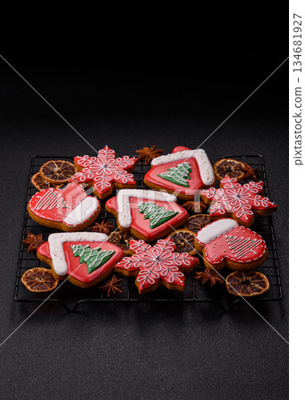 Gingerbread, Christmas cookies, or sweets for a festive family table. Christmas gingerbread Gingerbread, Christmas cookies, or sweets for a festive family table. Christmas gingerbread 134681927