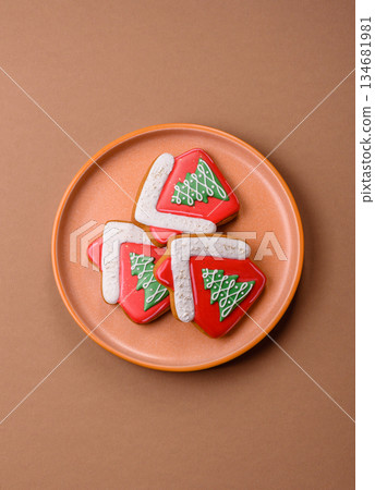 Gingerbread, Christmas cookies, or sweets for a festive family table. Christmas gingerbread 134681981