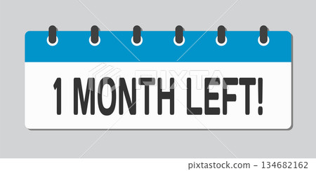 Countdown monthly calendar icon - 1 month left Countdown monthly calendar icon - 1 month left 134682162
