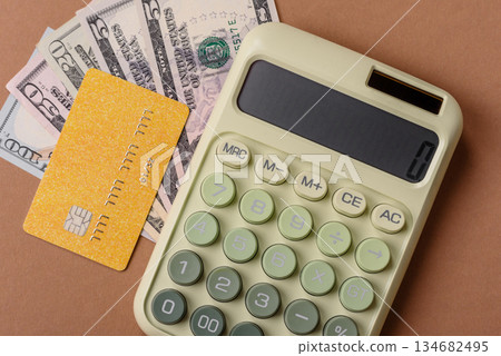Calculator, money and expense calculations, tax form completion. Calculator, expense calculations 134682495