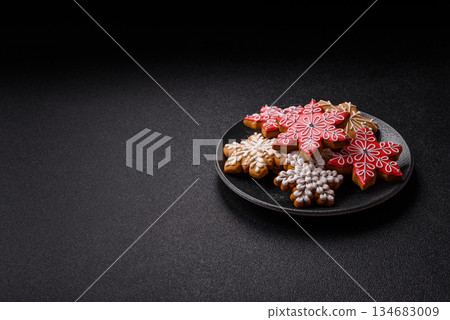 Gingerbread, Christmas cookies, and ornamental holiday baked goods. Christmas gingerbread 134683009
