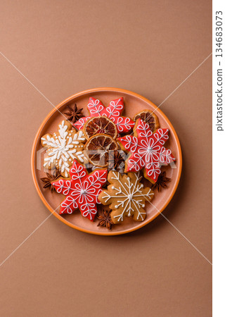 Gingerbread, Christmas cookies, and ornamental holiday baked goods. Christmas gingerbread 134683073