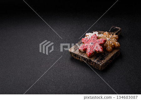 Gingerbread, Christmas cookies, and ornamental holiday baked goods. Christmas gingerbread 134683087