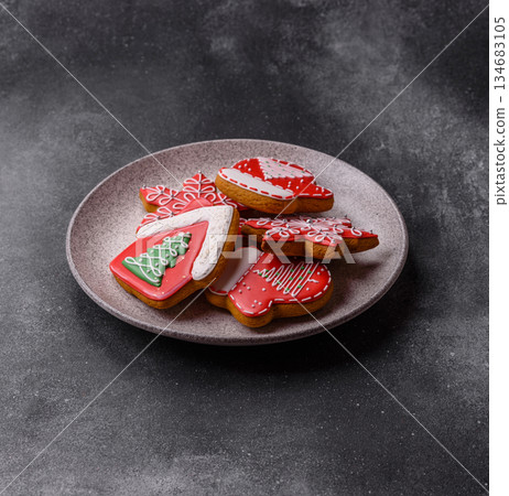 Gingerbread, Christmas cookies, and ornamental holiday baked goods. Christmas gingerbread 134683105