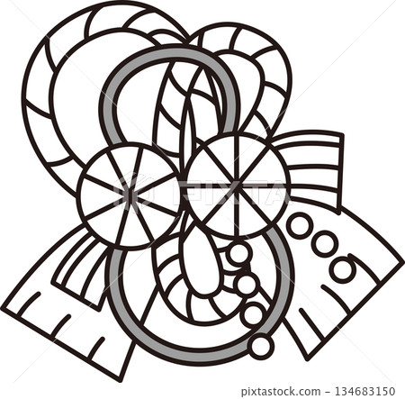 [Monochrome illustration] Shimenawa 134683150