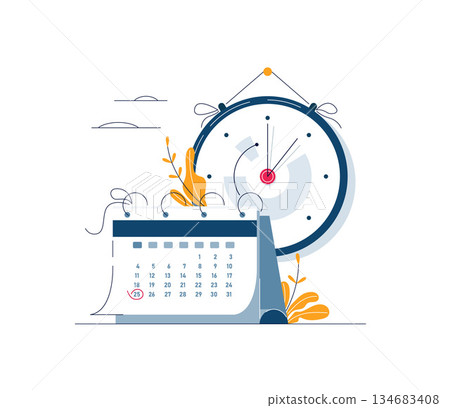 Daylight Saving Time ends concept. Calendar with marked date, text Change your clocks Daylight Saving Time ends concept. Calendar with marked date, text Change your clocks 134683408