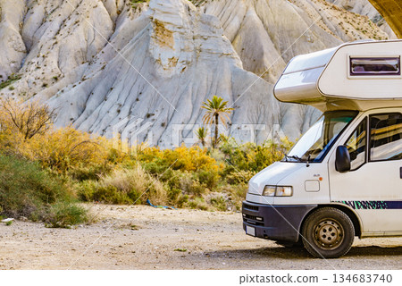 Caravan in Tabernas desert, Spain Caravan in Tabernas desert, Spain 134683740