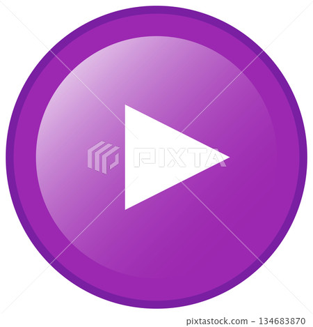 Shiny purple circular Play icon button symbol isolated on transparent background. Shiny purple circular Play icon button symbol isolated on transparent background. 134683870