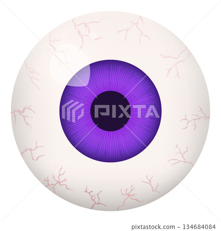 Illustration of an eyeball with a purple iris 134684084
