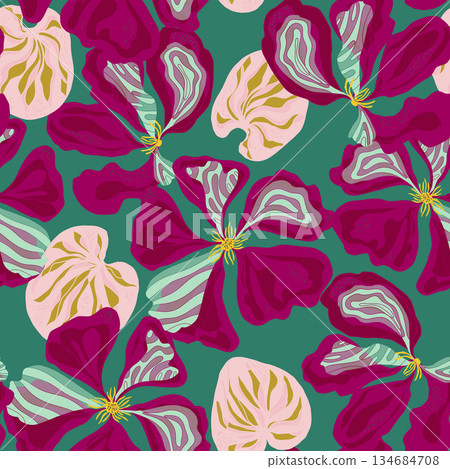seamless pattern with tropical leaves seamless pattern with tropical leaves 134684708