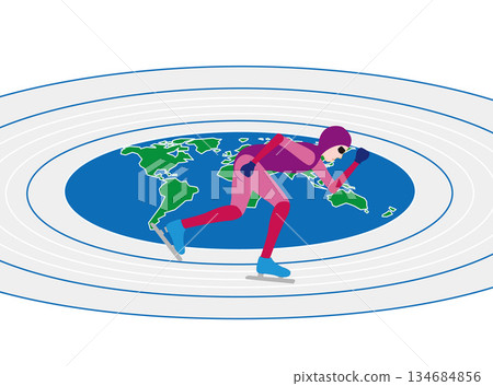 速度滑冰插畫素材。 速度滑冰插畫素材。 134684856